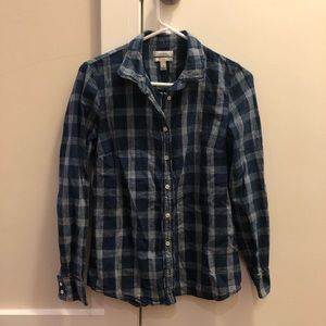 J Crew Blue Plaid Blouse